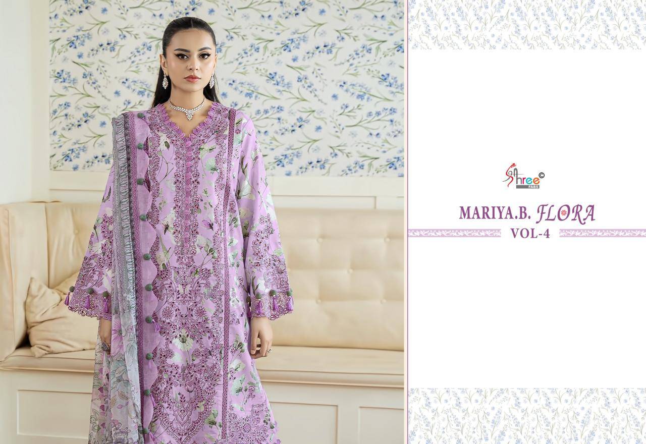 MARIYA B LUXURY LAWN COLLECTION VOL-4 by Shree fabs 4241 TO 4246 SERIES Pakistani Stylish Embroidered pure cotton COLLECTION At Wholesale Price